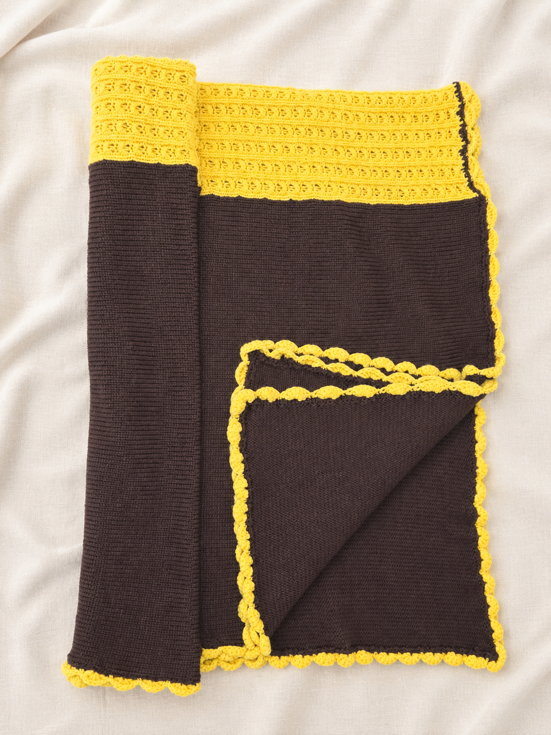 Rustic Brown and Yellow Blanket