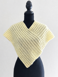 Yellow Ribbed Knit Poncho
