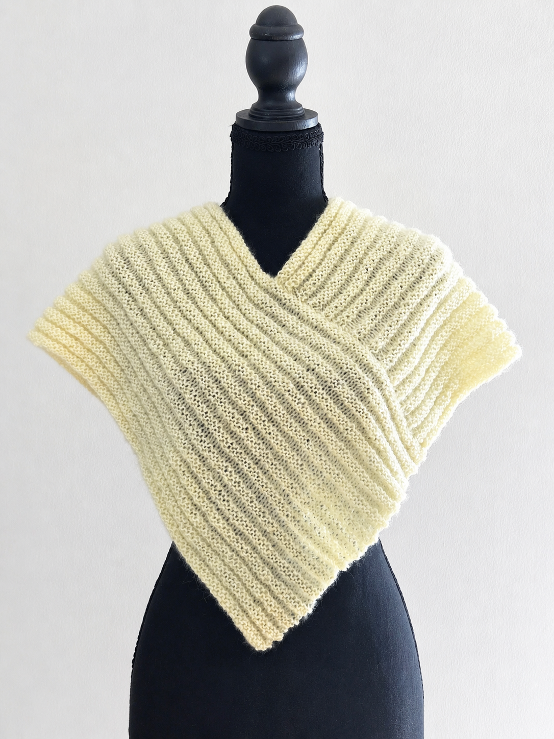 Yellow Ribbed Knit Poncho