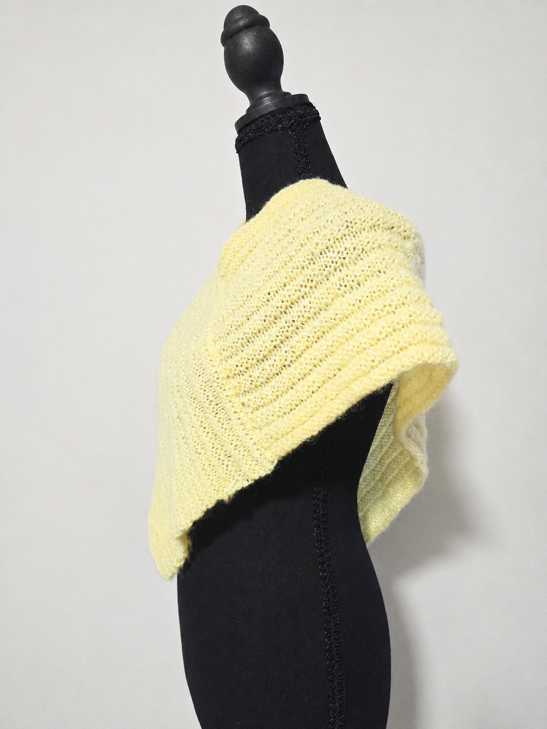 Yellow Ribbed Knit Poncho
